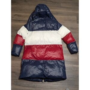 Tommy Hilfiger Puffer Coat Jacket Quilted Hooded Red‎ White Blue XS